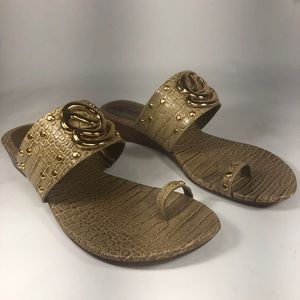 Carlos Thong Faux Croc Slides Size 10M